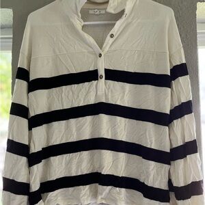 Maurices Black and White Striped Top